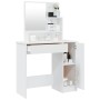 Tocador con espejo blanco brillante 86,5x35x136 cm