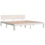 Estructura de cama doble sin colchón blanco 180x200 cm