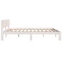 Estructura de cama doble sin colchón blanco 180x200 cm