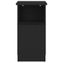 Mesa auxiliar de madera contrachapada negro 36x30x56 cm
