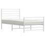 Estructura cama sin colchón con estribo metal blanco 90x190 cm