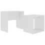 Juego de mesas de centro madera contrachapada blanco 48x30x45cm