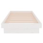 Estructura de cama individual pequeña sin colchón madera blanco