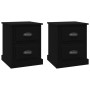 Mesitas de noche 2 uds madera contrachapada negro 39x39x47,5 cm