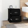 Mesitas de noche 2 uds madera contrachapada negro 39x39x47,5 cm