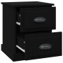 Mesitas de noche 2 uds madera contrachapada negro 39x39x47,5 cm