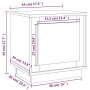 Mesitas de noche 2 uds madera blanco brillante 44x35x45 cm