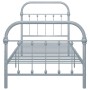Estructura de cama sin colchón metal gris 100x200 cm