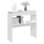 Mesa consola madera contrachapada blanco brillante 80x30x80 cm
