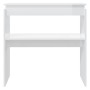 Mesa consola madera contrachapada blanco brillante 80x30x80 cm