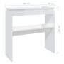Mesa consola madera contrachapada blanco brillante 80x30x80 cm