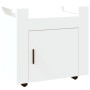 Carrito de escritorio madera contrachapada blanco 60x45x60 cm