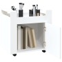 Carrito de escritorio madera contrachapada blanco 60x45x60 cm
