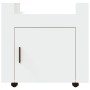 Carrito de escritorio madera contrachapada blanco 60x45x60 cm