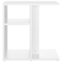 Mesa auxiliar de madera contrachapada blanco 50x30x50 cm