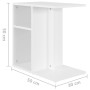 Mesa auxiliar de madera contrachapada blanco 50x30x50 cm