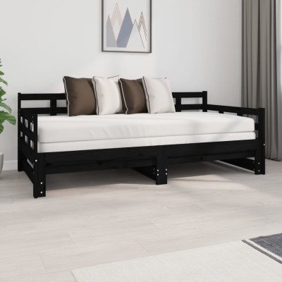 Sofá cama extraíble sin colchón negro 2x(90x190) cm