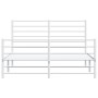Estructura cama sin colchón con estribo metal blanco 140x190 cm