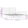 Estructura cama sin colchón con estribo metal blanco 140x190 cm