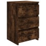 Mesita de noche madera contrachapada roble ahumado 40x35x62,5cm
