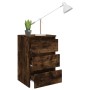 Mesita de noche madera contrachapada roble ahumado 40x35x62,5cm