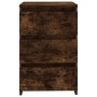 Mesita de noche madera contrachapada roble ahumado 40x35x62,5cm