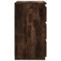 Mesita de noche madera contrachapada roble ahumado 40x35x62,5cm