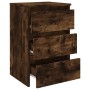 Mesita de noche madera contrachapada roble ahumado 40x35x62,5cm
