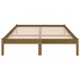 Estructura cama sin colchón madera maciza marrón miel 200x200cm