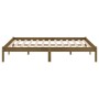 Estructura cama sin colchón madera maciza marrón miel 200x200cm