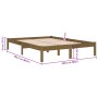 Estructura cama sin colchón madera maciza marrón miel 200x200cm