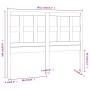 Cabecero de cama madera maciza de pino blanco 145,5x4x100 cm