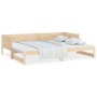Sofá cama extraíble madera maciza de pino 2x(80x200) cm