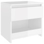 Mesita de noche madera contrachapada blanco brillo 40x30x39 cm