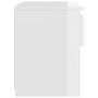 Mesita de noche madera contrachapada blanco brillo 40x30x39 cm
