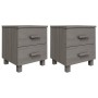 Mesitas noche 2 uds HAMAR pino macizo gris claro 40x35x44,5 cm