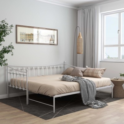 Sofá cama extraíble sin colchón metal blanco 90x200cm
