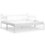 Sofá cama extraíble sin colchón metal blanco 90x200cm