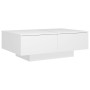 Mesa de centro madera contrachapada blanco 90x60x31 cm