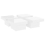 Mesa de centro madera contrachapada blanco brillante 90x90x28cm