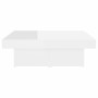 Mesa de centro madera contrachapada blanco brillante 90x90x28cm