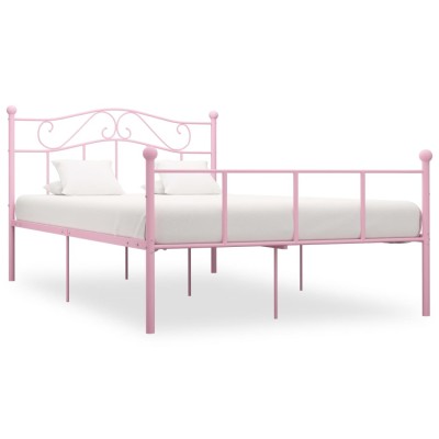 Estructura de cama sin colchón metal rosa 120x200 cm