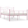 Estructura de cama sin colchón metal rosa 120x200 cm