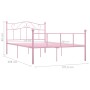 Estructura de cama sin colchón metal rosa 120x200 cm