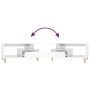 Mesa de centro madera contrachapada blanco brillo 90x49x45 cm