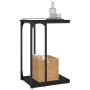 Mesa auxiliar de madera contrachapada negro 40x30x60 cm