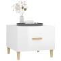 Mesa de centro madera contrachapada brillo blanco 50x50x40 cm