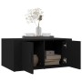 Mesa de centro madera contrachapada negro 80x50x36 cm