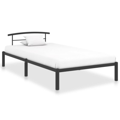 Estructura de cama sin colchón metal negro 100x200 cm