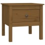 Mesa auxiliar 2 uds madera maciza pino marrón miel 50x50x49 cm